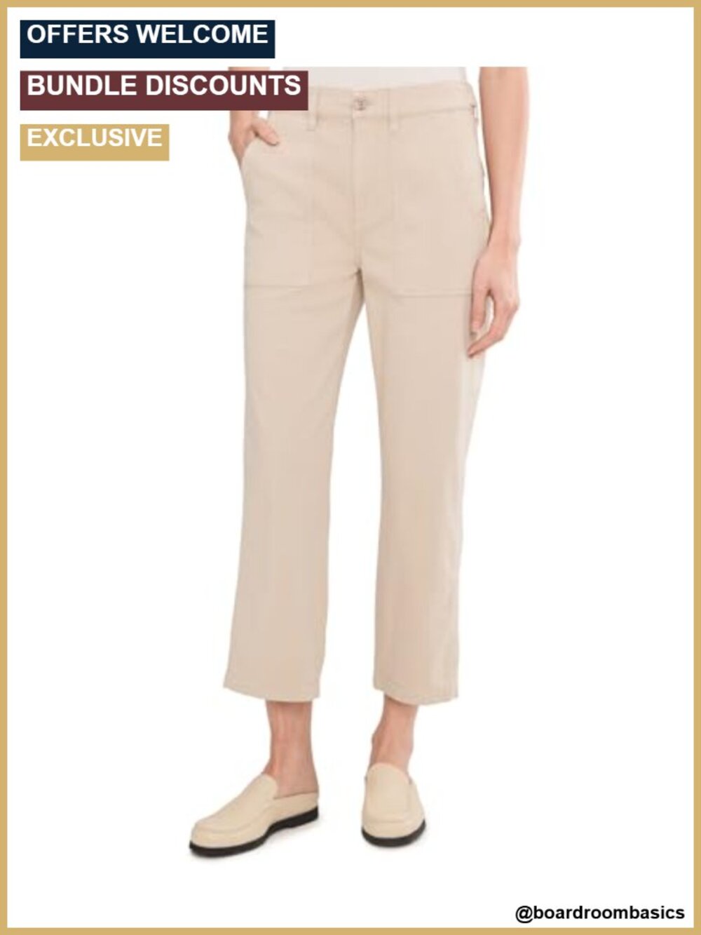 High-Rise Utility Crop Straight Leg Pants with Tabs